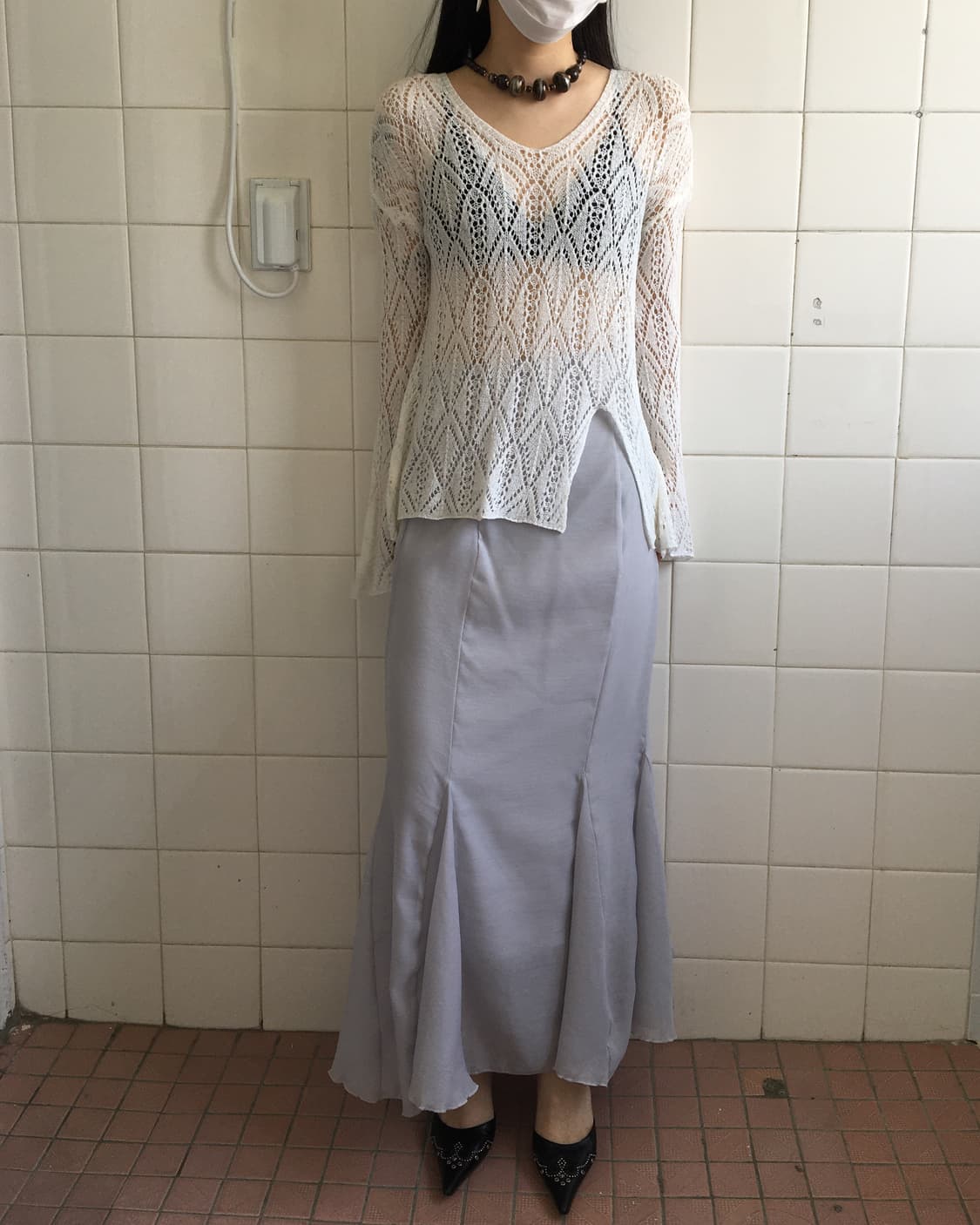 Cut off point punching knit 상품이미지1
