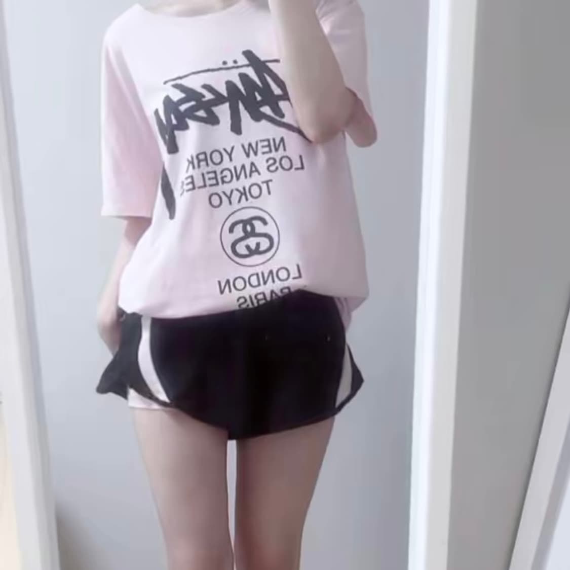 일본빈티지 페일핑크 검핑 블핑 스포티 바스락 쇼츠 숏팬츠 벌룬핏 호박바지 상품이미지2