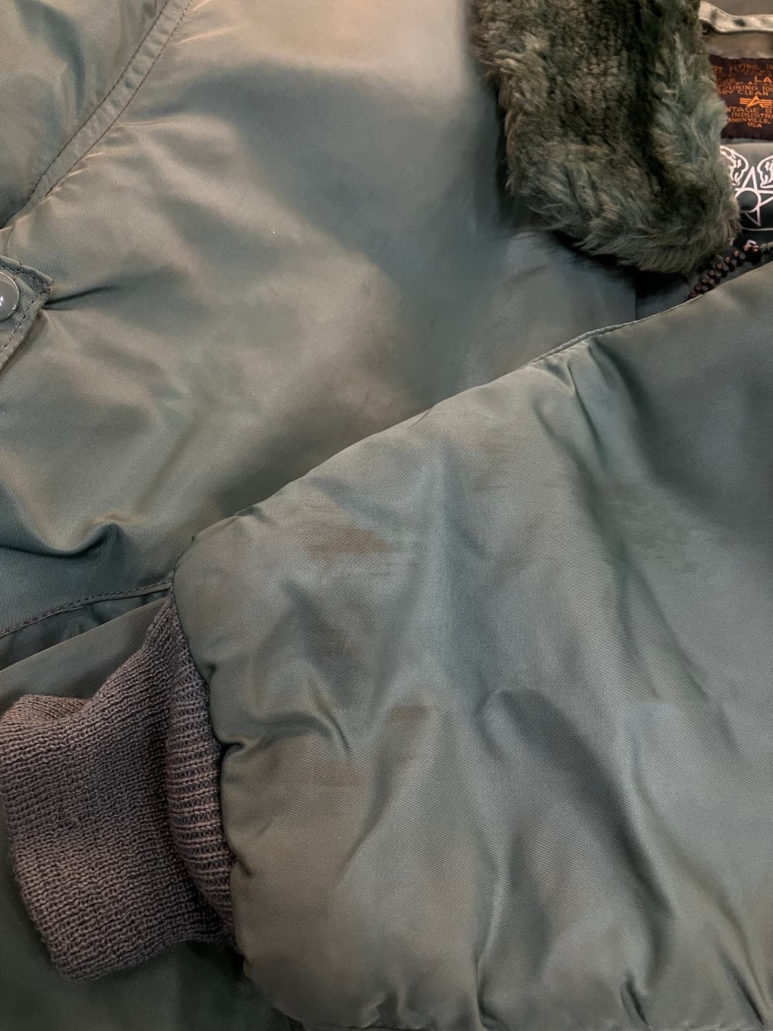 알파인더스트리 세이지 그린 B-15D 항공점퍼 L 상품이미지6