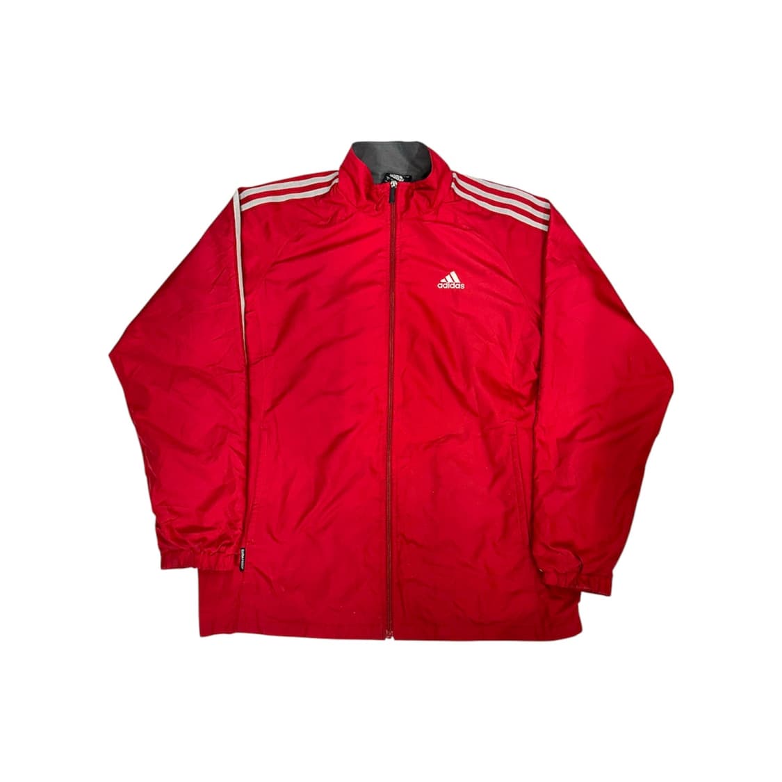 00s 아디다스 레드 화이트 삼선 스몰 로고 올드스쿨 바람막이 트랙 자켓 상품이미지5