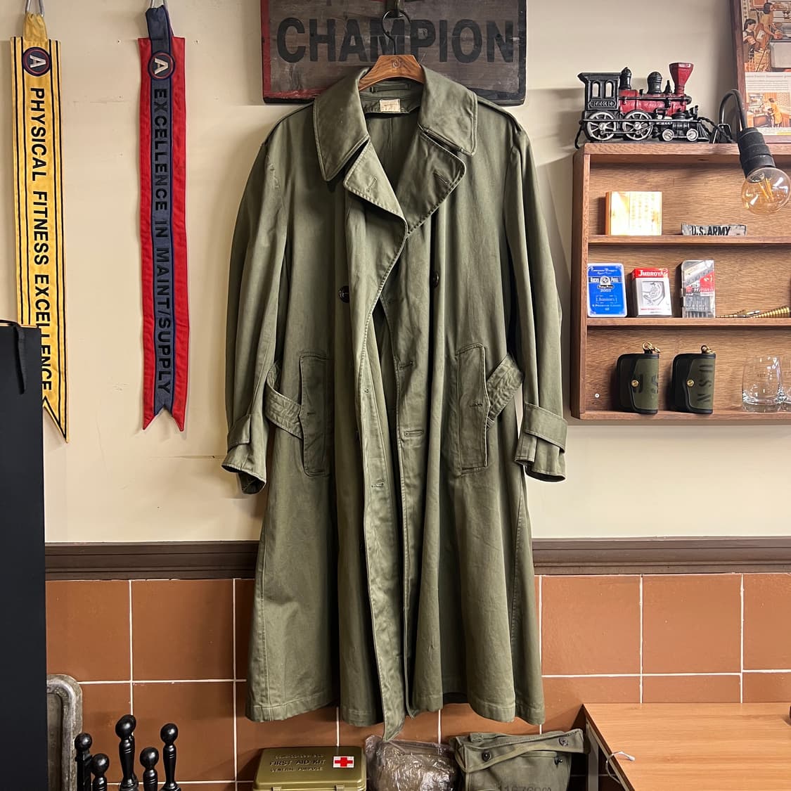 미군 오리지널 장교 트렌치 코트(Officer Coat) L-R Size 상품이미지5