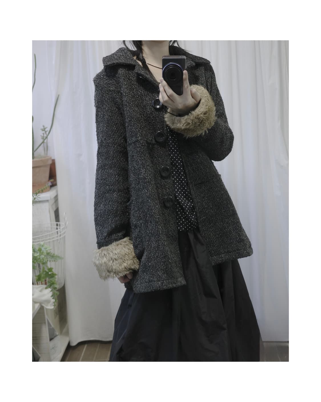 Fur charcoal coat 상품이미지6