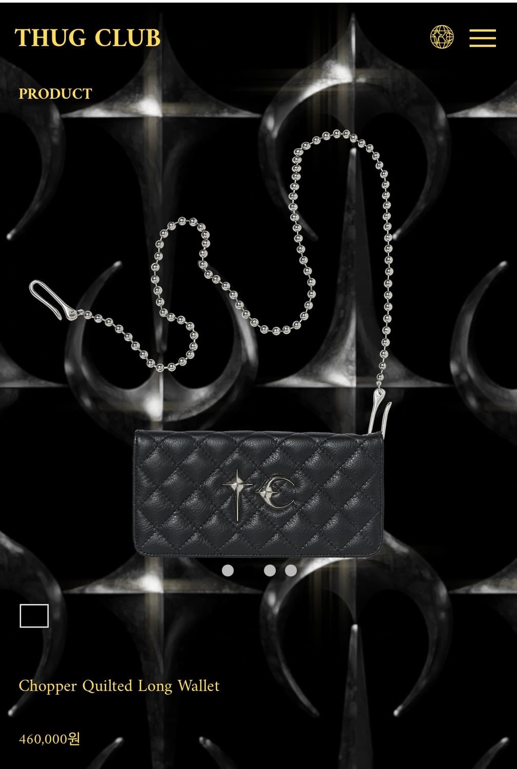 (새상품) 떠그클럽 블랙 퀄티드 장지갑 상품이미지2