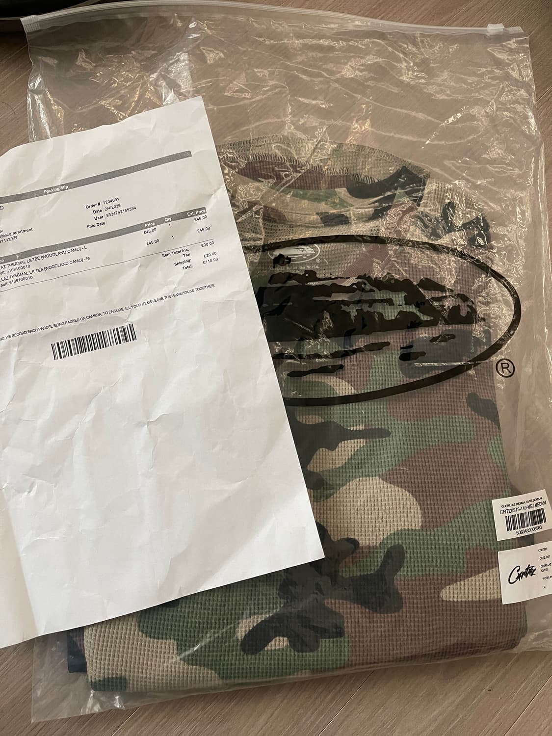 코르테이즈 써멀 카모 롱슬리브 (새상품) 상품이미지4