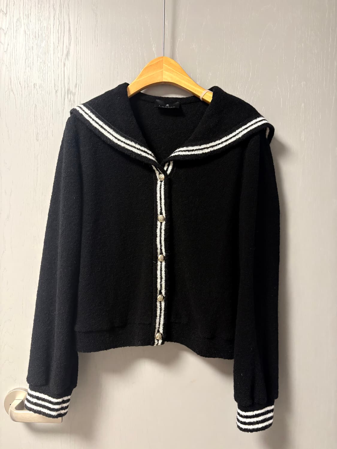 랑방블랙세일러카라가디건 상품이미지1