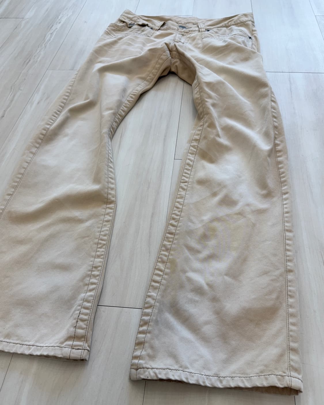 y2k Light beige washed denim pants  상품이미지2