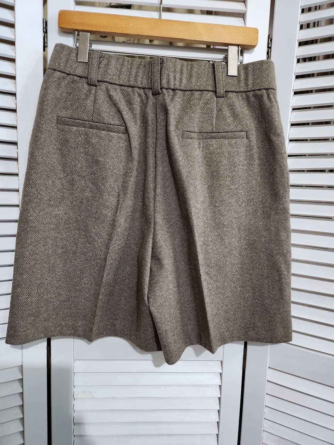 cacharel헤링본 핀턱와이드 4부반바지 상품이미지4