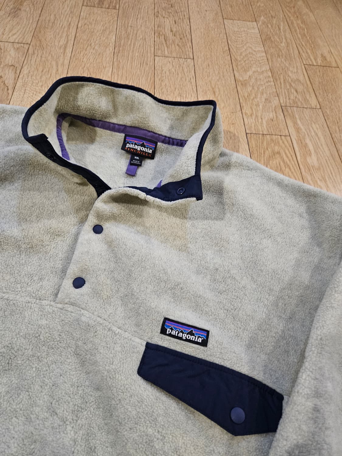 파타고니아 헤비웨이트 오트밀 헤더 신칠라 플리스 아노락 xxl 상품이미지1
