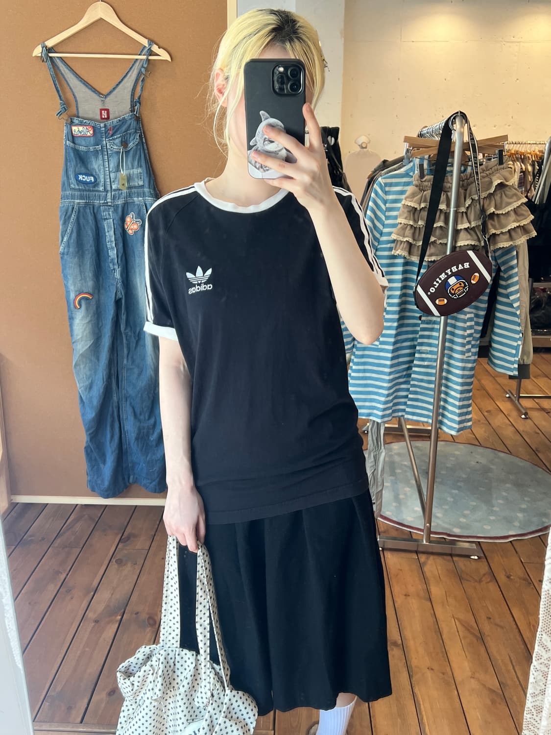 아디다스 블랙 화이트 링거티 상품이미지3