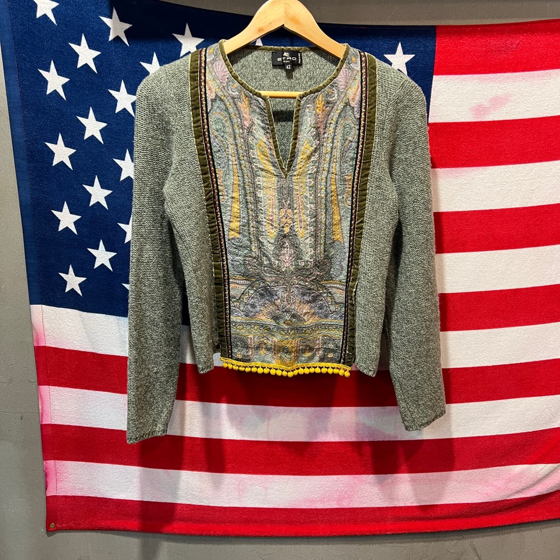 에트로 Etro 빈티지 패턴 장식 니트 스웨터 상품이미지1