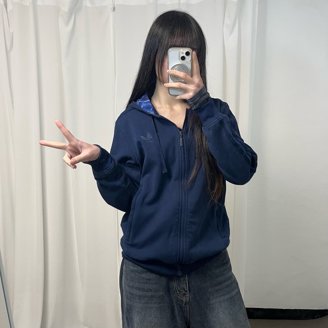 Adidas Navy Firebird Hood Zip-Up  상품이미지1