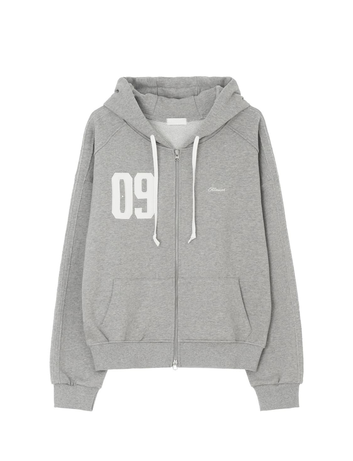 클리시어 09 Numbering hooded zip-up Gray 상품이미지1