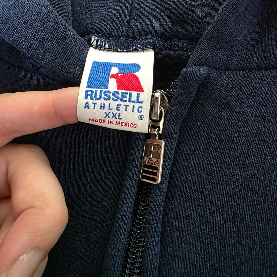 [XXL] 90s 빈티지 러셀 애슬레틱 후드집업 네이비 쿨컨디션 상품이미지8