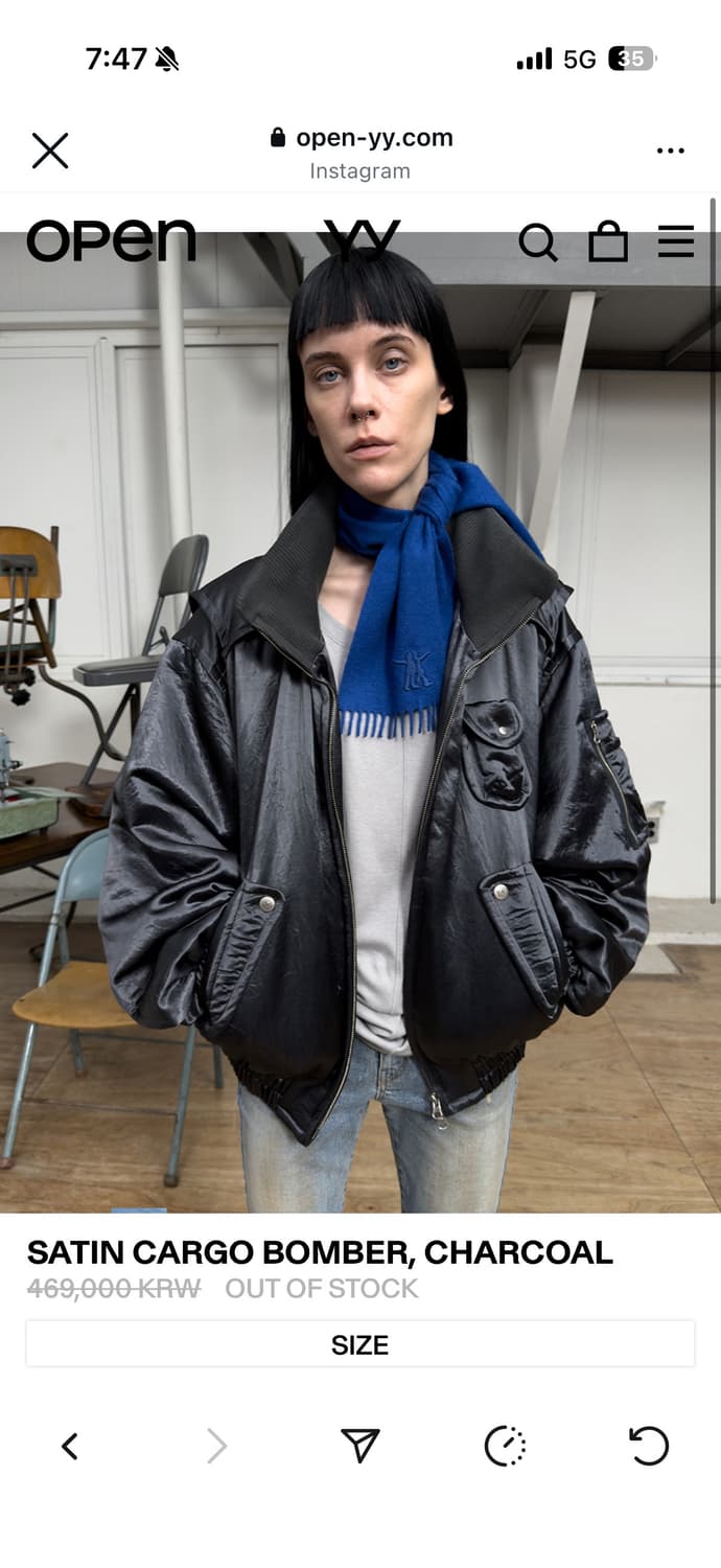 오픈와이와이 SATIN CARGO BOMBER 상품이미지2