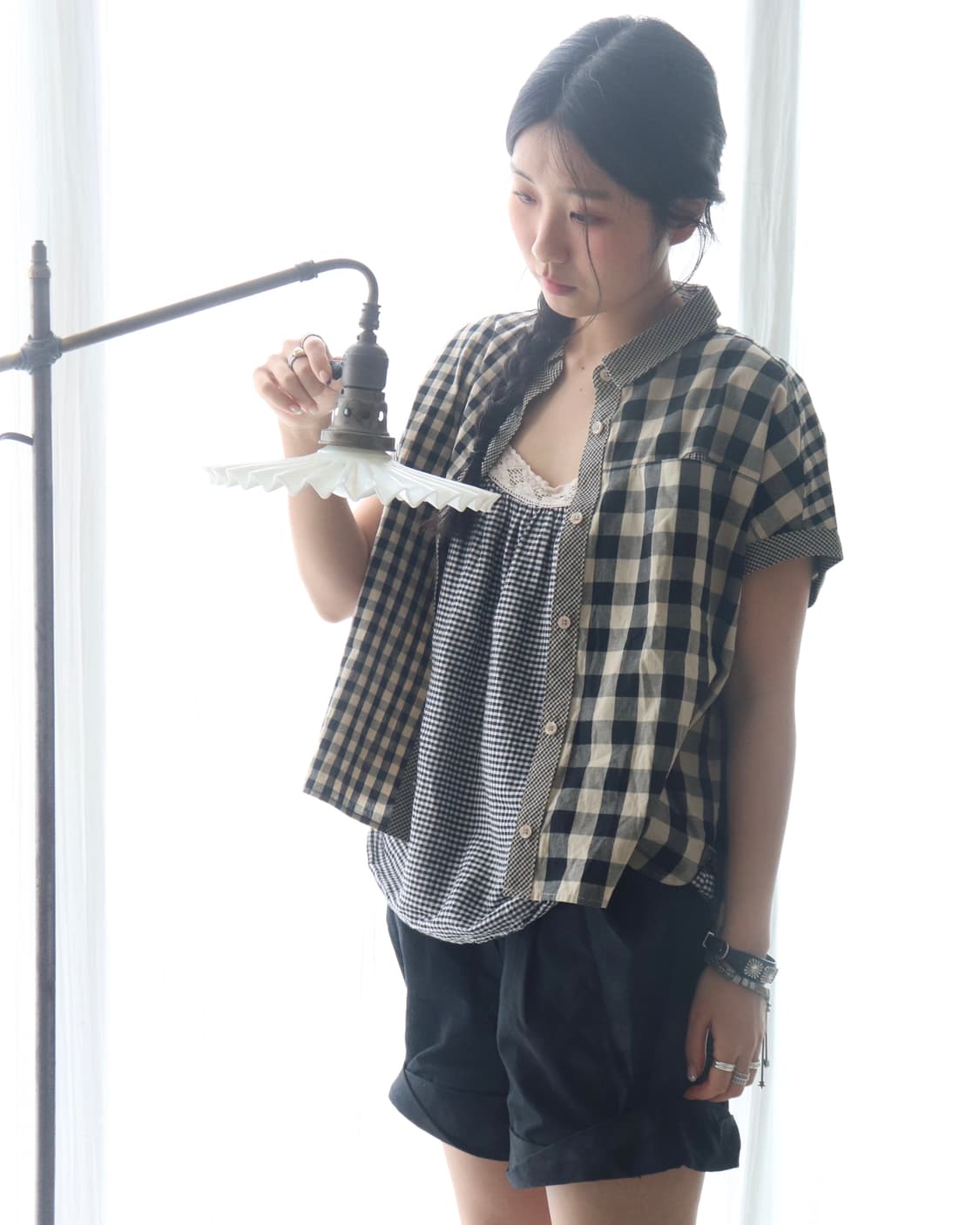 [Beams Heart] Gingham Check Shirt 상품이미지1