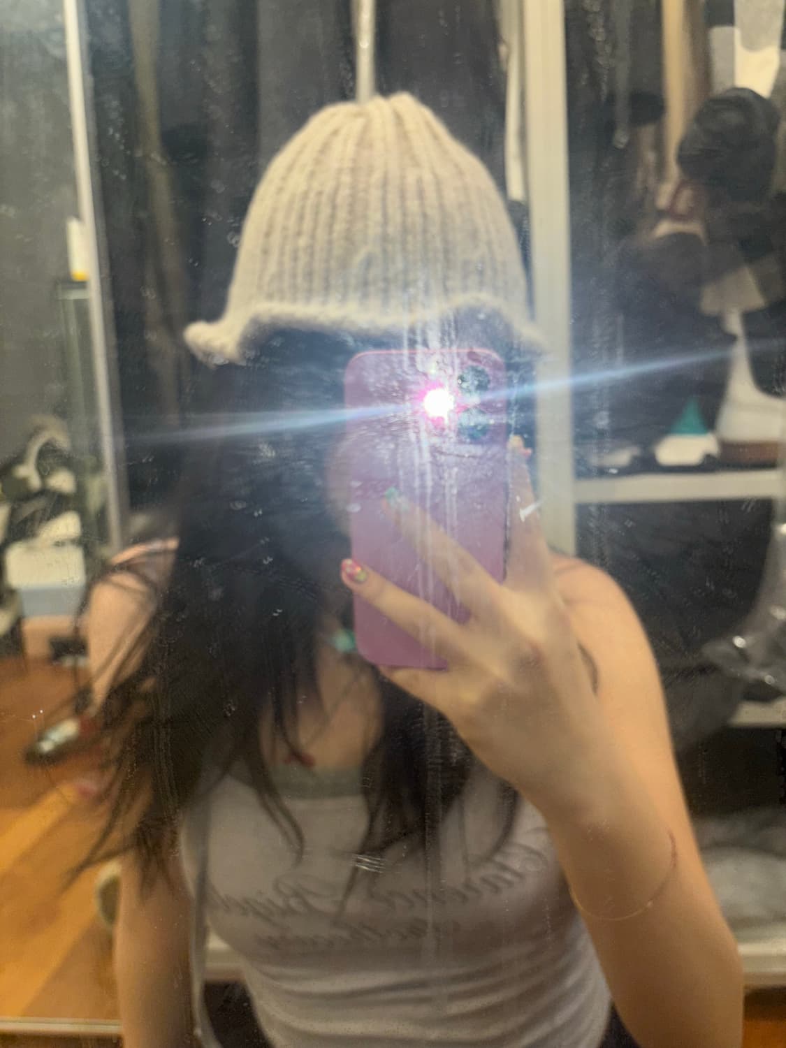 빈티지 꾸불꾸불 비니 베이지 상품이미지4