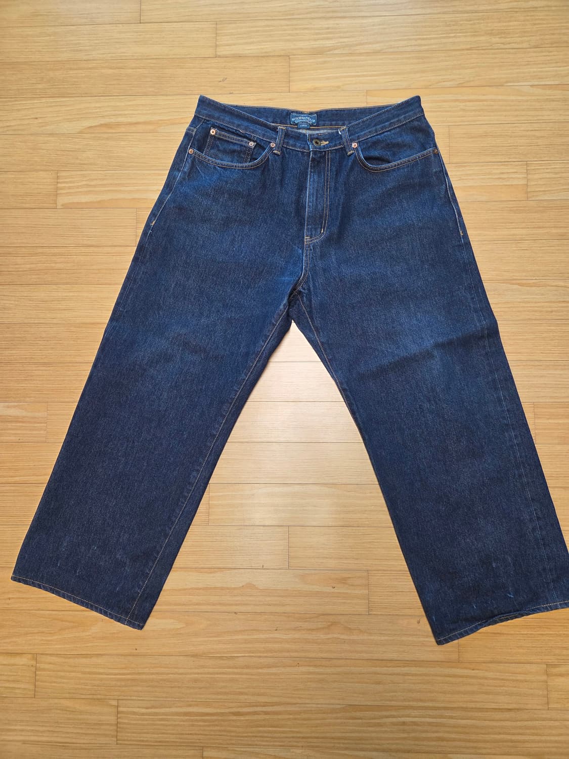 아웃스탠딩 와이드 셀비지 데님 팬츠 L사이즈 상품이미지1