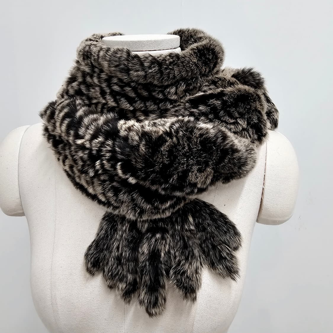 렉스 래빗퍼 니팅 롱 머플러 상품이미지7