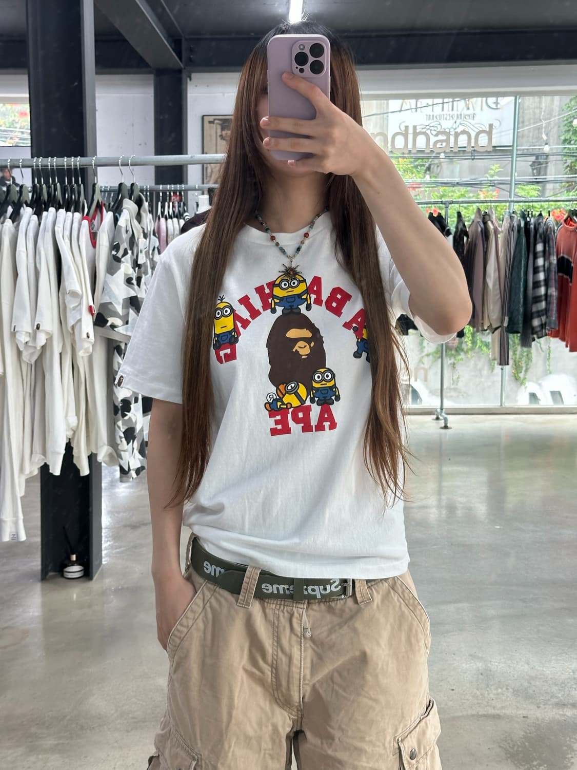베이프 미니언즈 프린팅 반팔티셔츠 상품이미지1