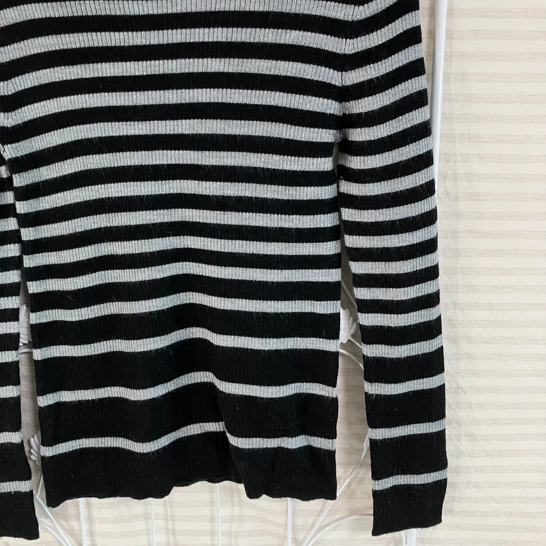 빈티지 블랙 폴라 스트라이프 니트 820 y2k 스트릿 모리 갸루 일본빈 상품이미지4