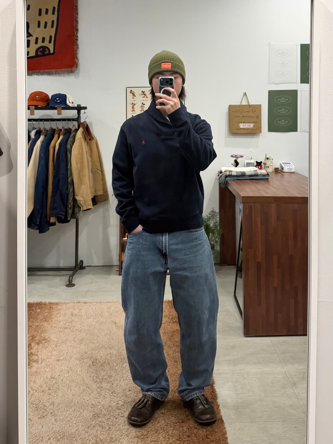 Polo ralph lauren 폴로 랄프로렌 숄카라 니트 (navy) 상품이미지2