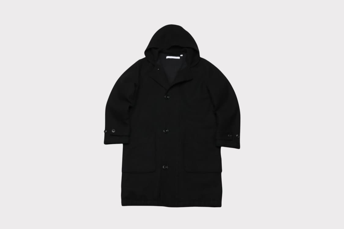 [L] 유니클로 x 르메르 미니멀 블랙 울 후드코트 상품이미지1