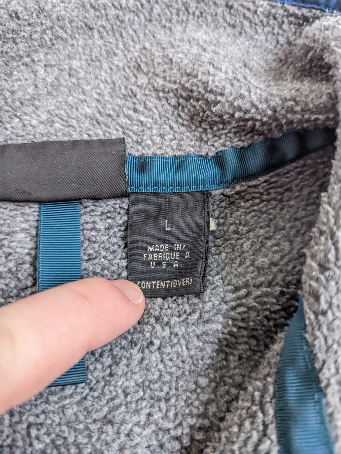 90s 파타고니아 신칠라 스냅-T 그레이/네이비 USA 상품이미지5