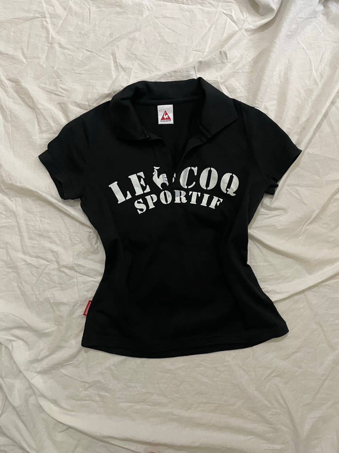 르꼬끄 반팔 글리터 카라티 / 블랙 슬림핏 Y2K 상품이미지1