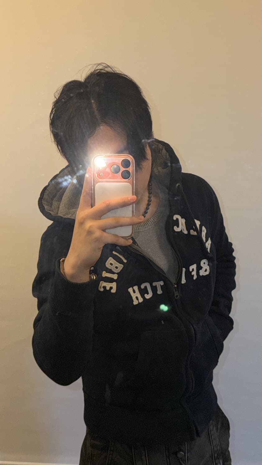 아베크롬비 y2k 레터링 후드집업 상품이미지1