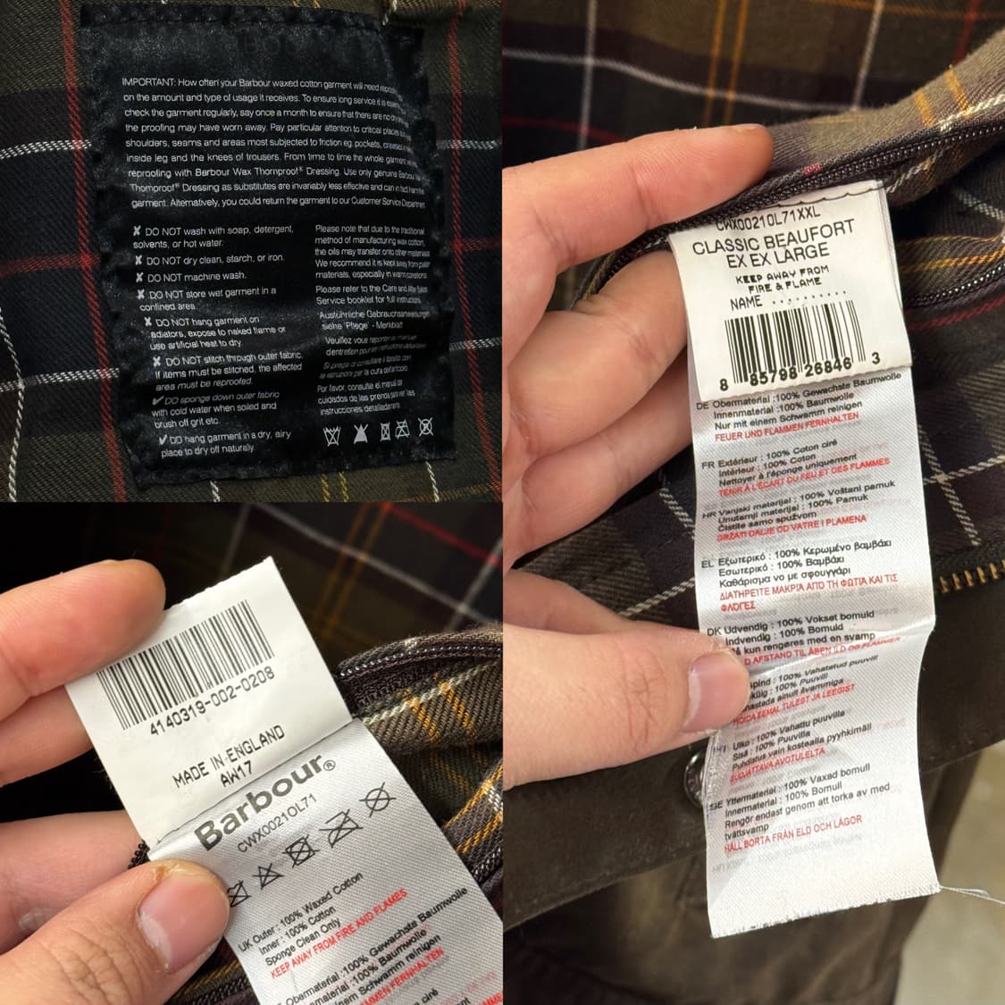 BARBOUR 바버 뷰포트 왁스 자켓 (S-M) 올리브 상품이미지9