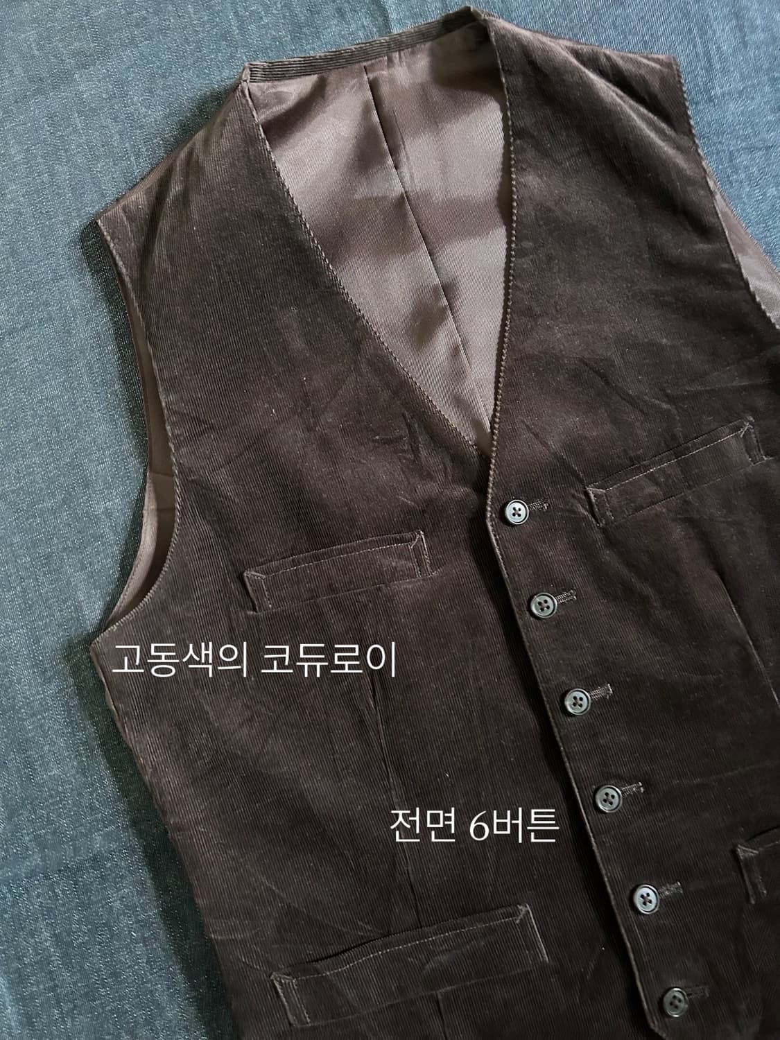 90s 올드 유니클로 코듀로이 턱시도 베스트 상품이미지2