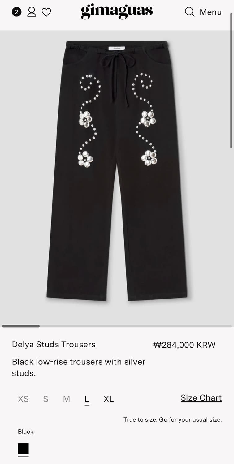 [S] 기마구아스 delya 스터드 트라우저 블랙 상품이미지6