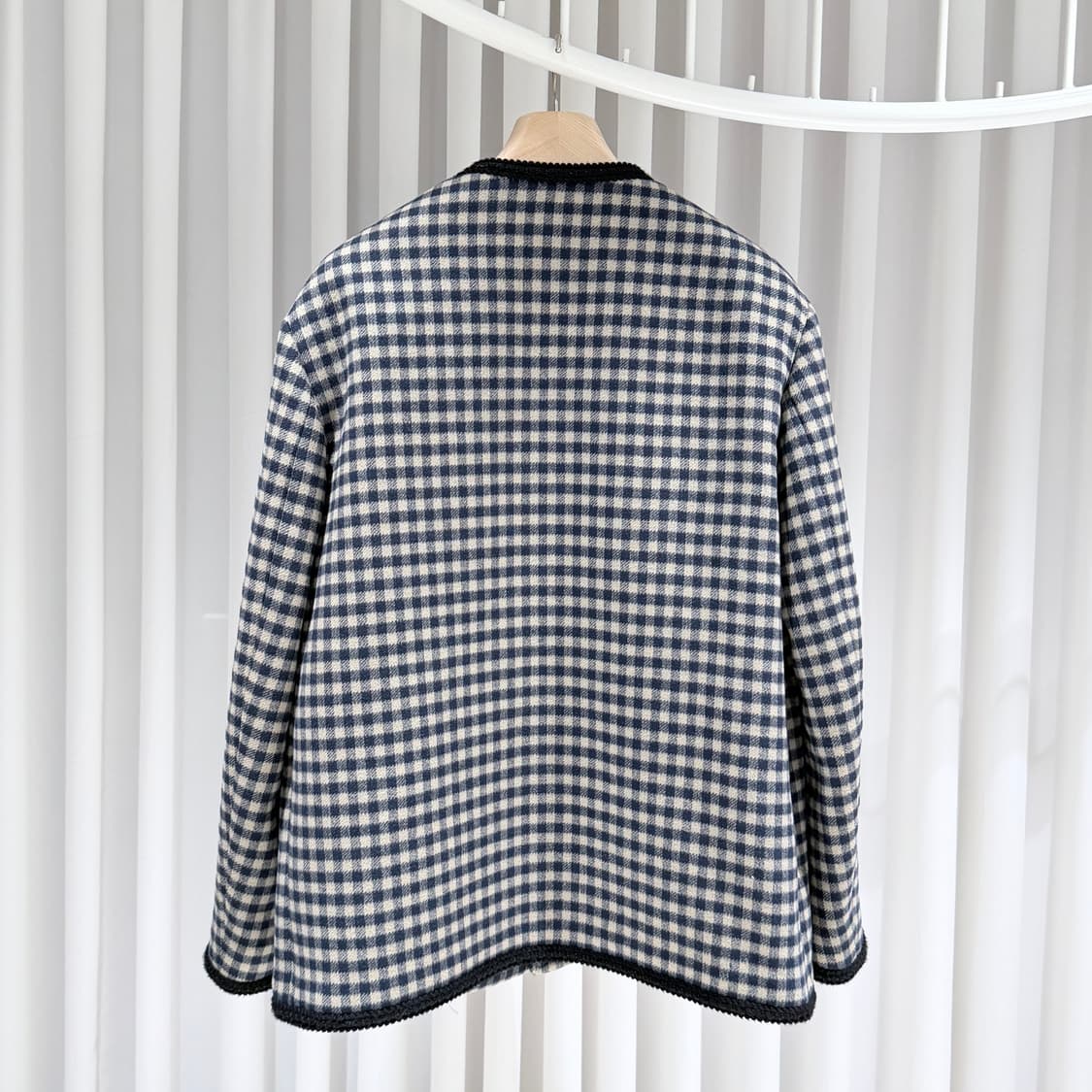 48 / 구찌 울 깅엄 자켓 인터로킹 G 베이지 자켓 상품이미지6