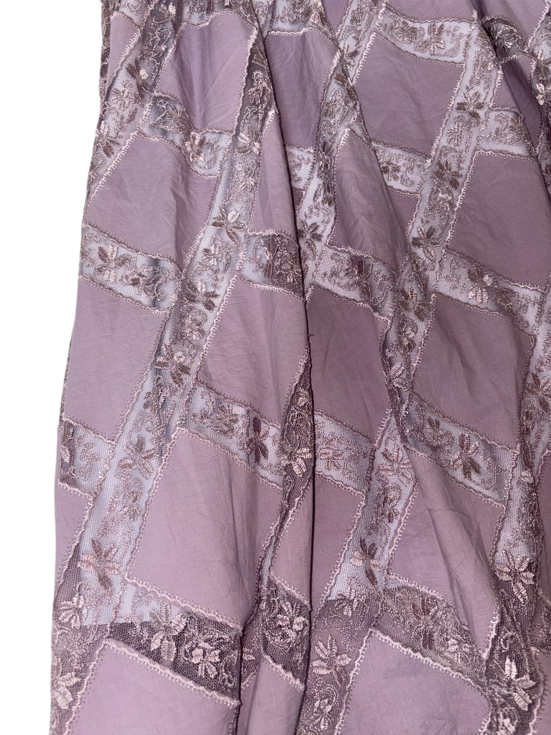 Jpn vintage 연보라 다이아몬드 플라워 패턴 롱 스커트 상품이미지2