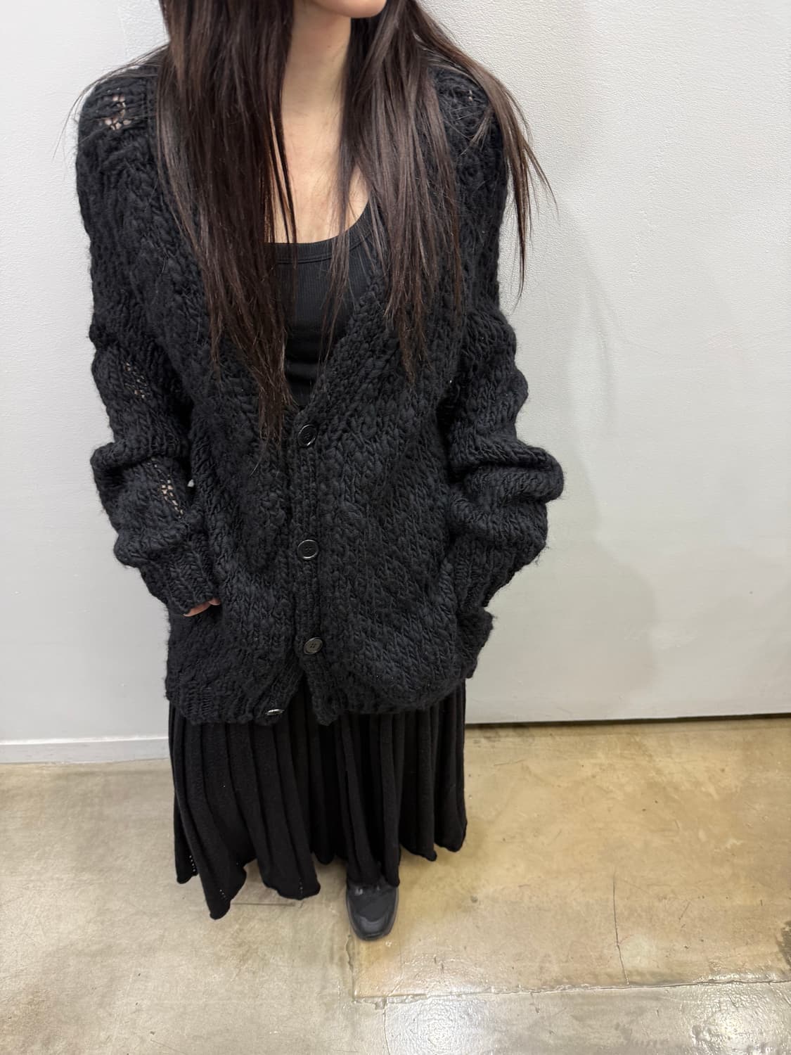 존 언더커버 오버핏 헤비울 가디건 상품이미지1