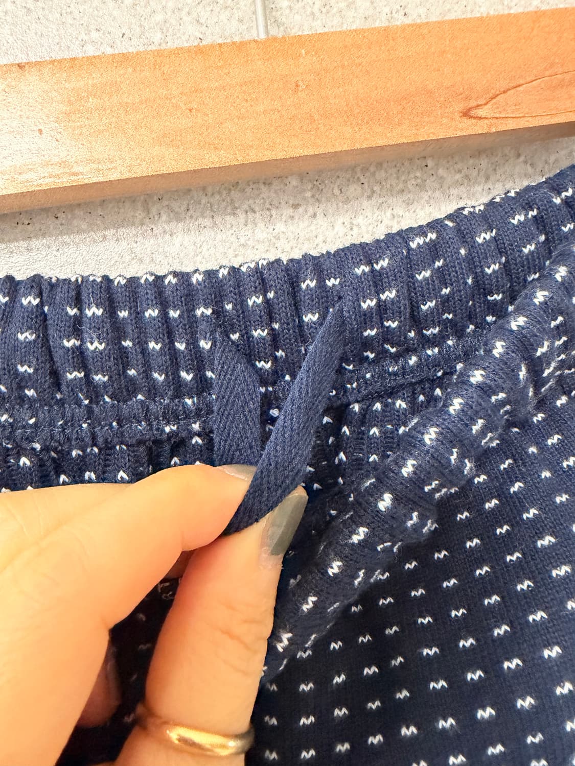 네이비 잔도트 도톰한 스커트 밴딩 상품이미지4