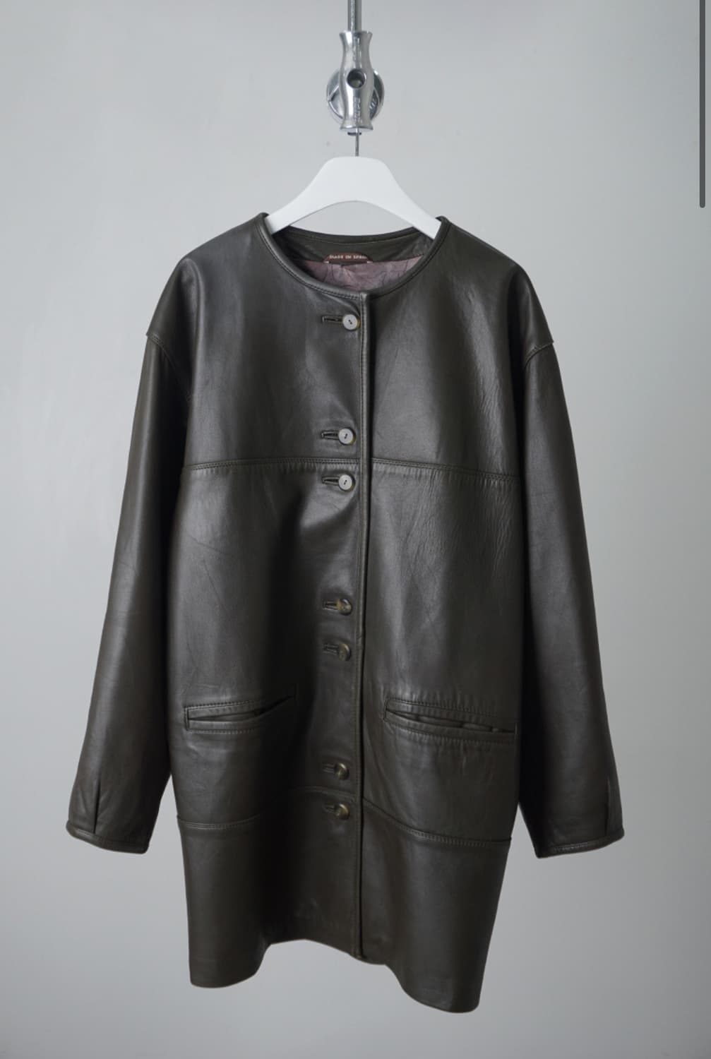 스페인 빈티지 양가죽 코트 (오버핏, M) 상품이미지1