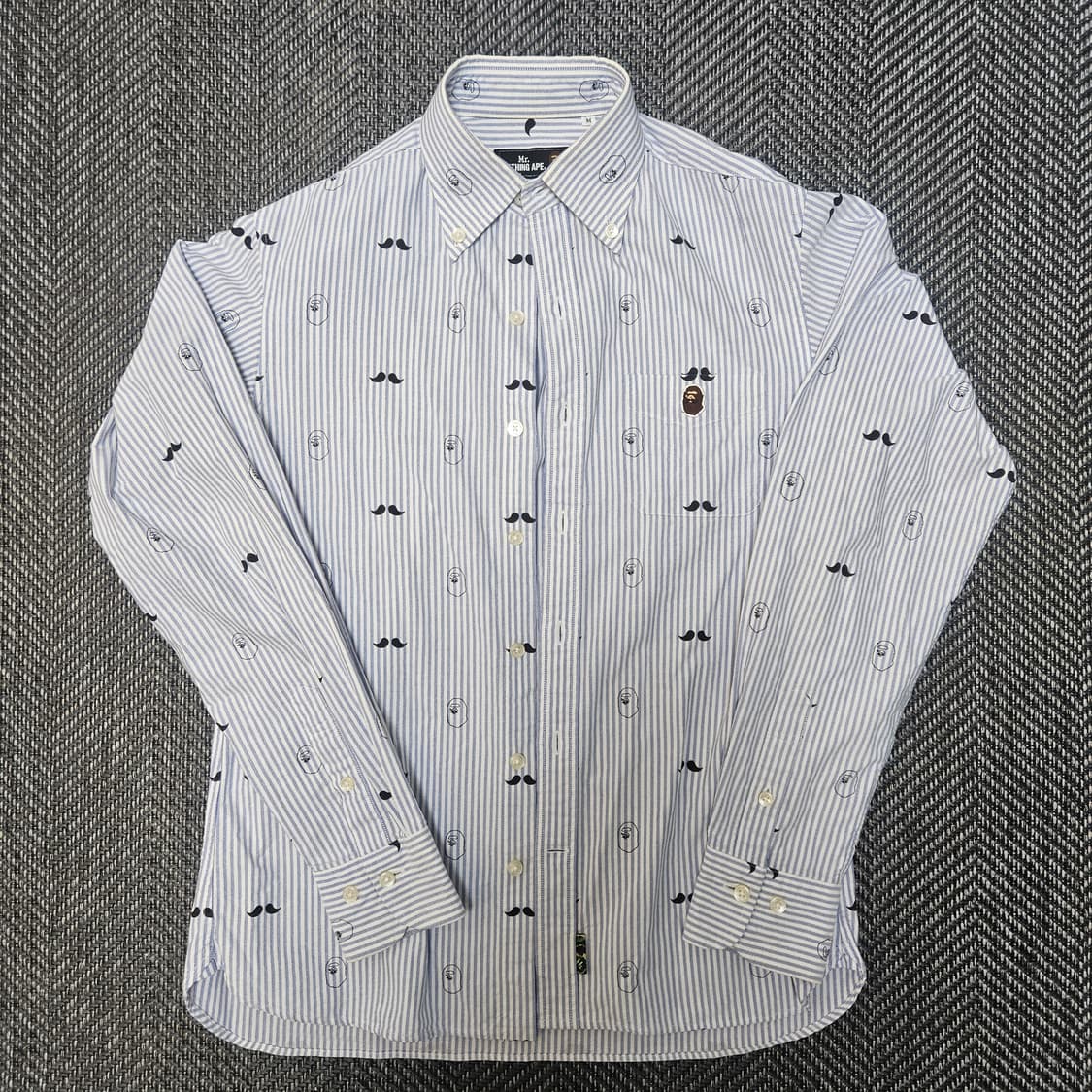 베이프 스트라이프 멀티로고 셔츠 m 상품이미지1