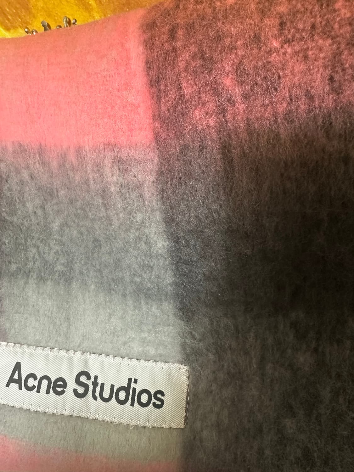 아크네 스튜디오 체크 모헤어울머플러 핑크/그레이 남여공용 상품이미지2