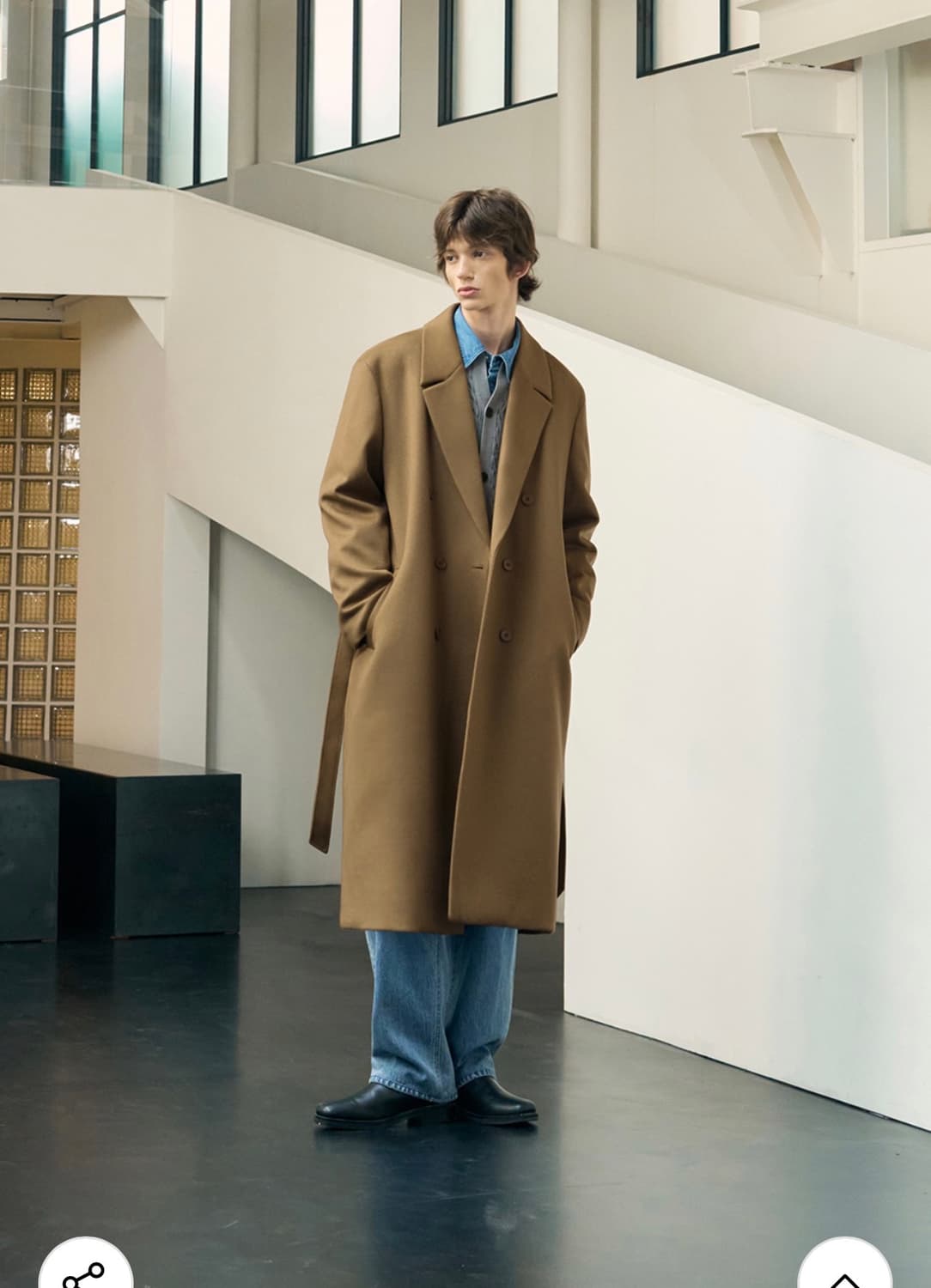 (새상품)(L) 드로우핏 프리미어 퓨어 캐시미어 로브 더블 코트  판매 상품이미지4