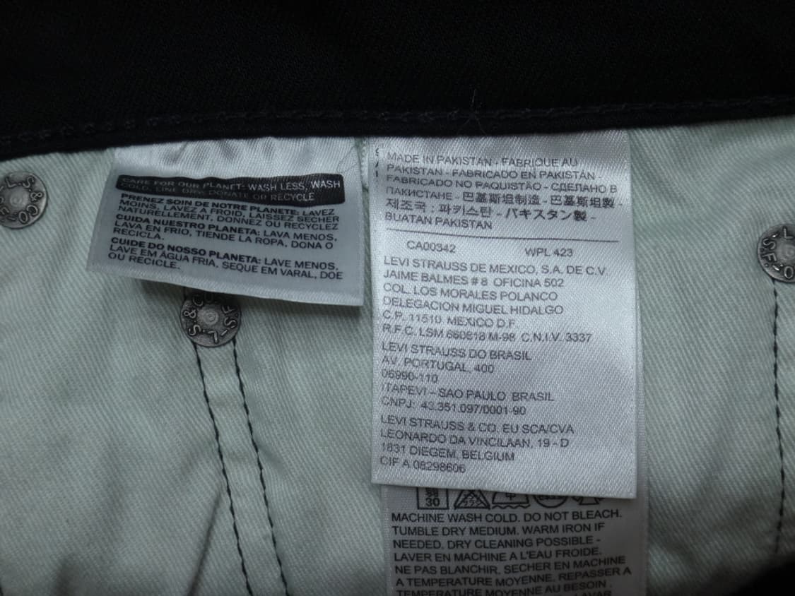 (34인치) Levis 리바이스511 남성 슬림 블랙진 상품이미지8