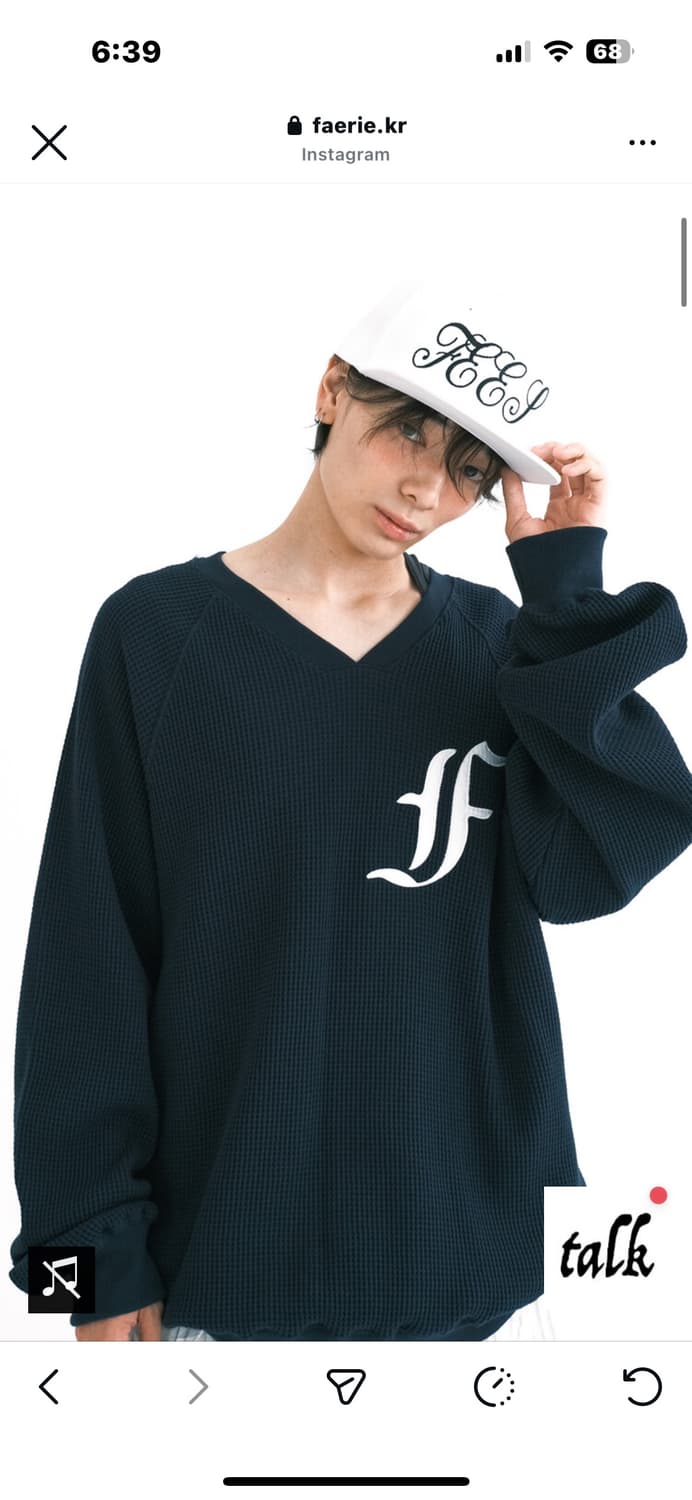 샵페어리 와플니트 맨투맨waffle boxy MTM새상품 상품이미지2