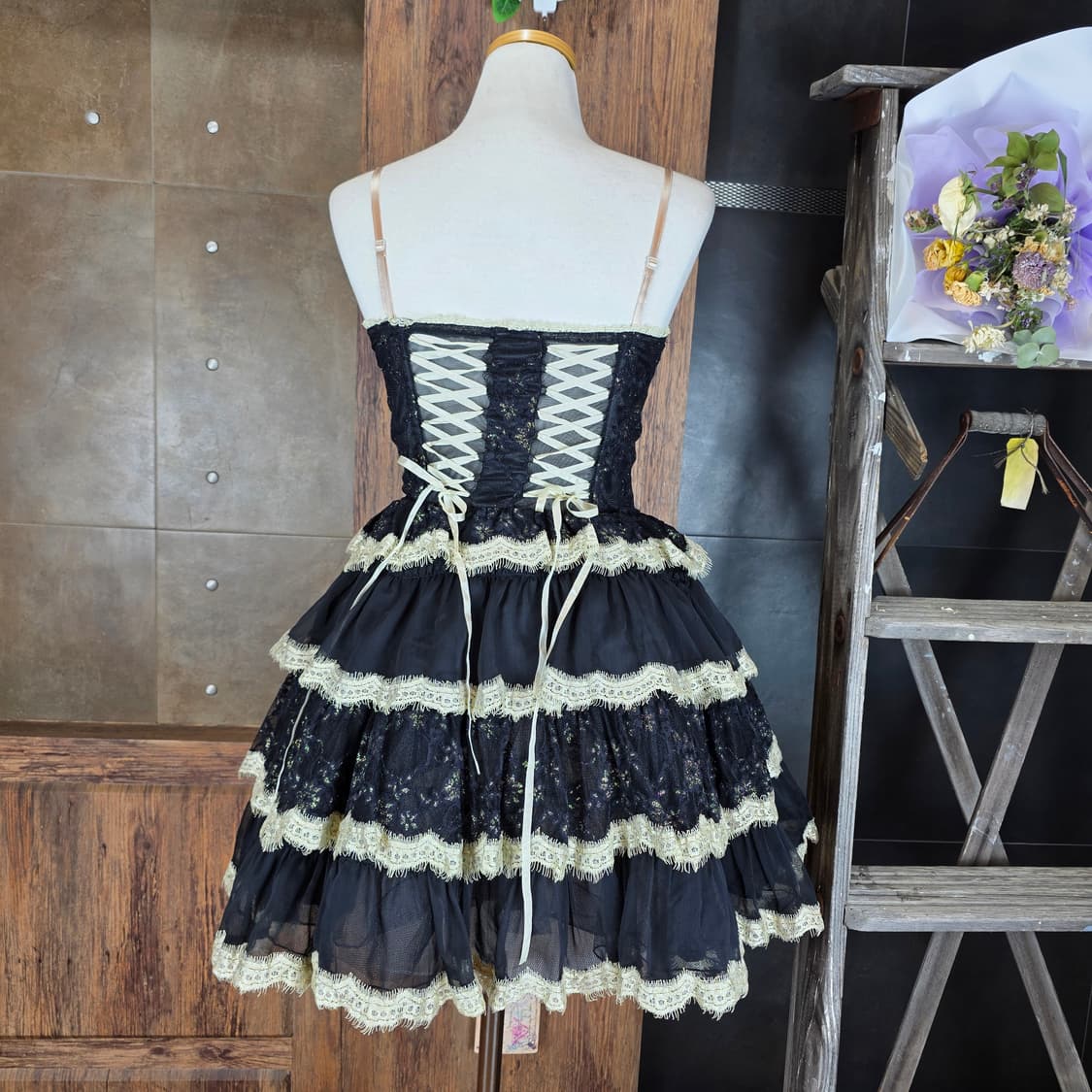 코르셋 레이스 아일렛 원피스 상품이미지5