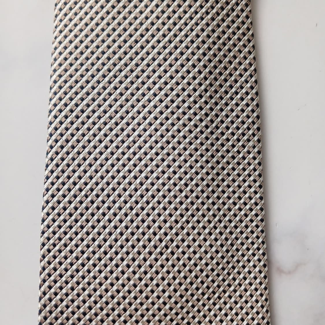 지방시 실크 베이지 자카드 패턴 넥타이 8.8cm S~A+등급 E756 상품이미지6