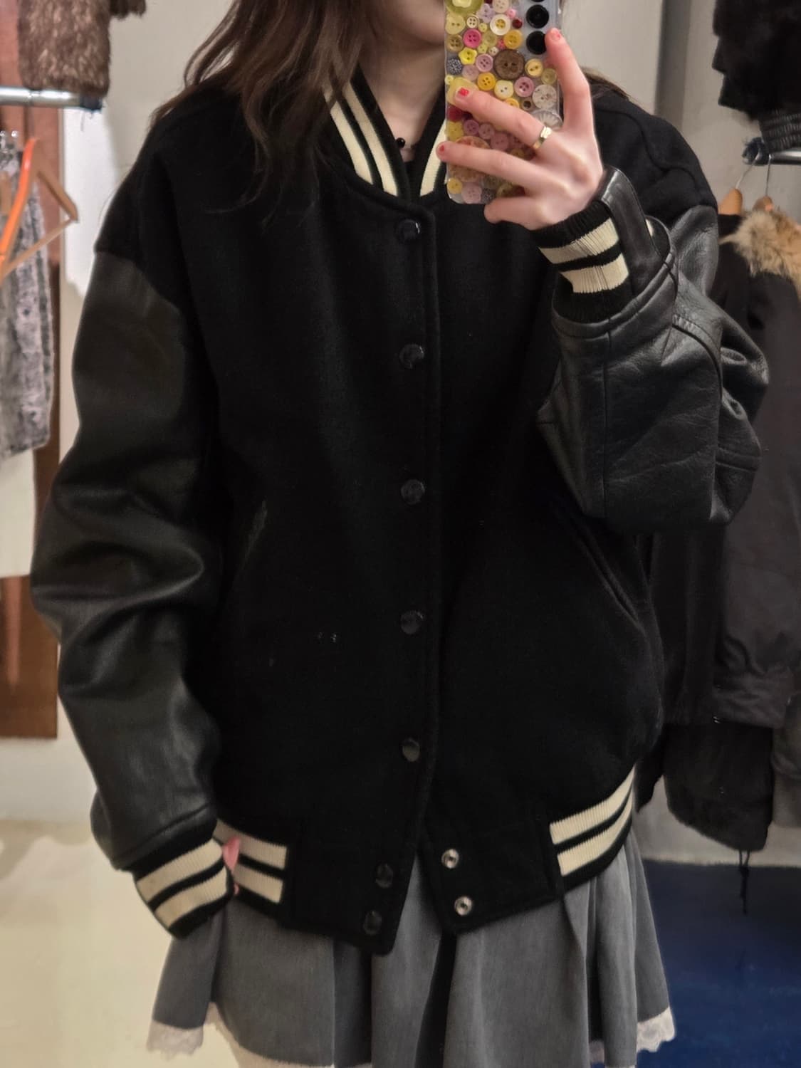 ixiz japanese 소가죽 바시티 자켓 상품이미지4