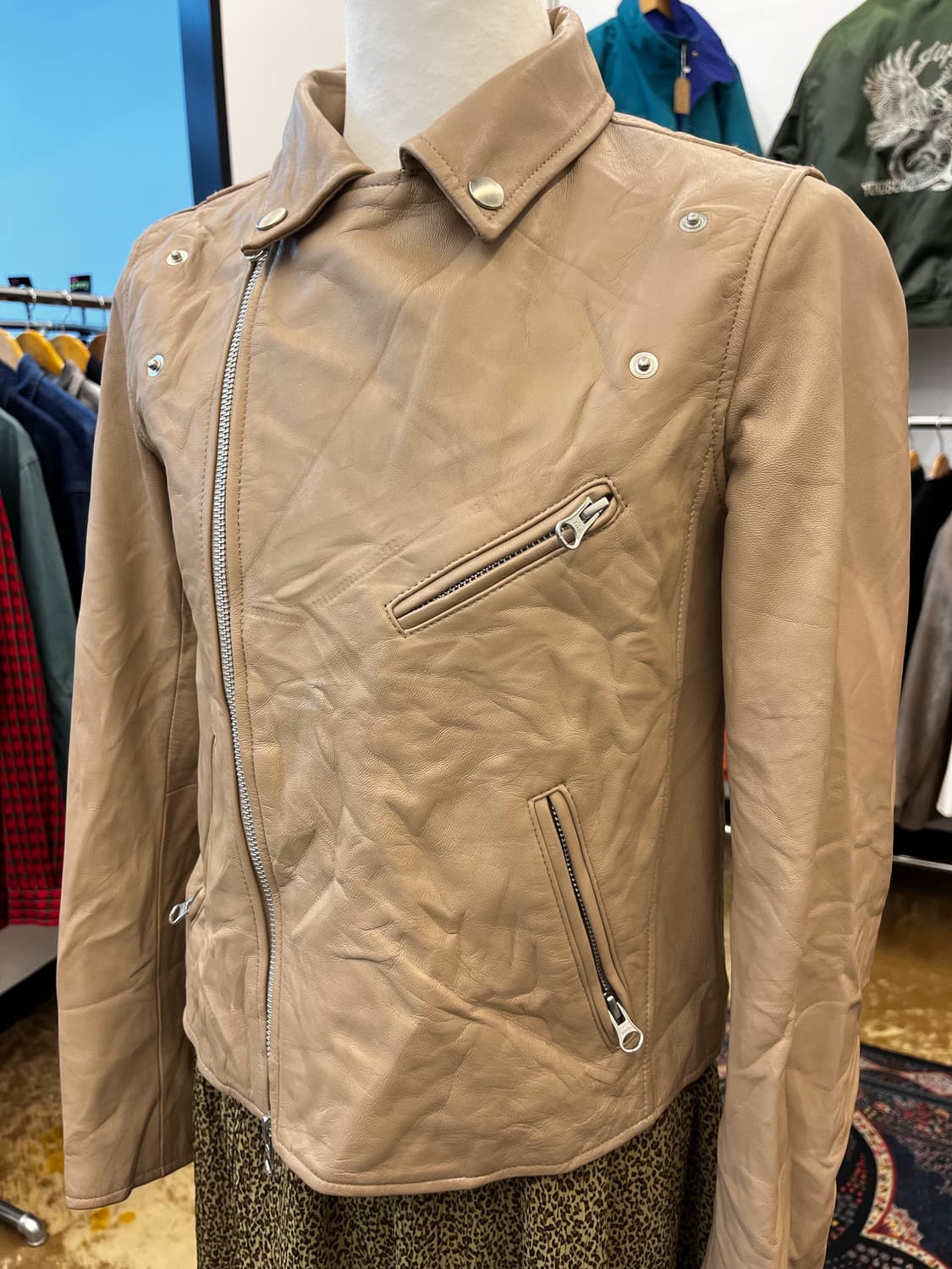 Slobe 양가죽 레더 라이더 자켓 상품이미지3