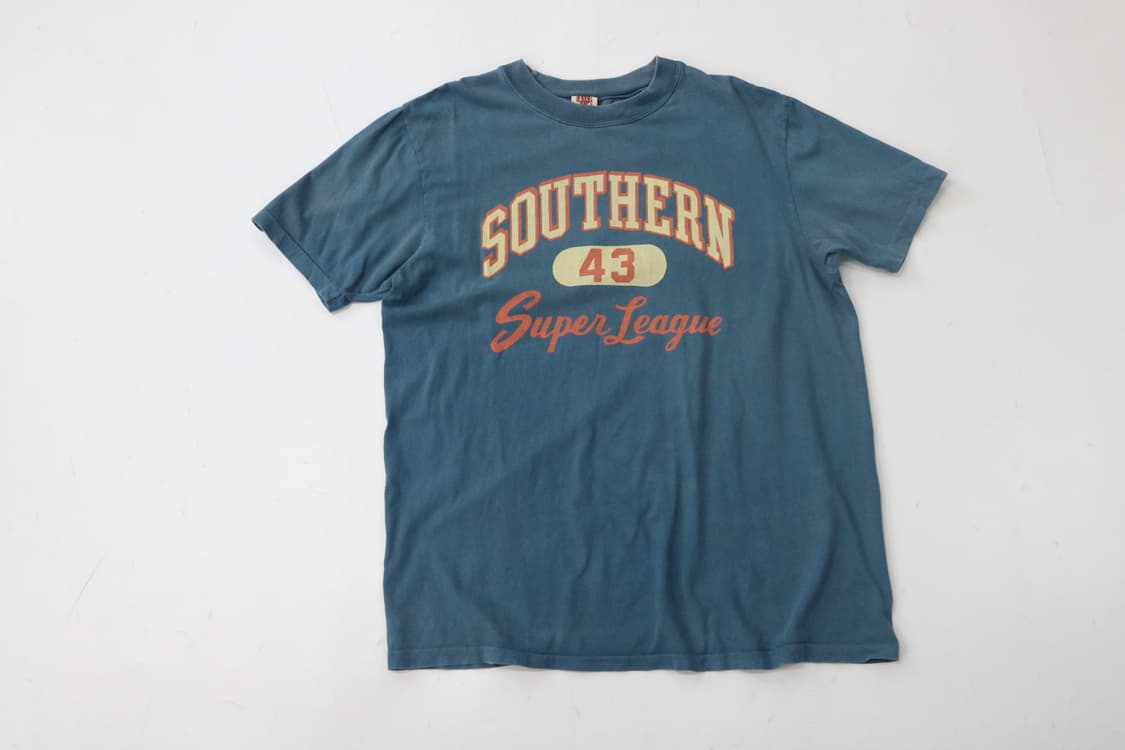 SOUTHERN 43 아치 로고 워시드 블루 반팔티셔츠 (M) 상품이미지2