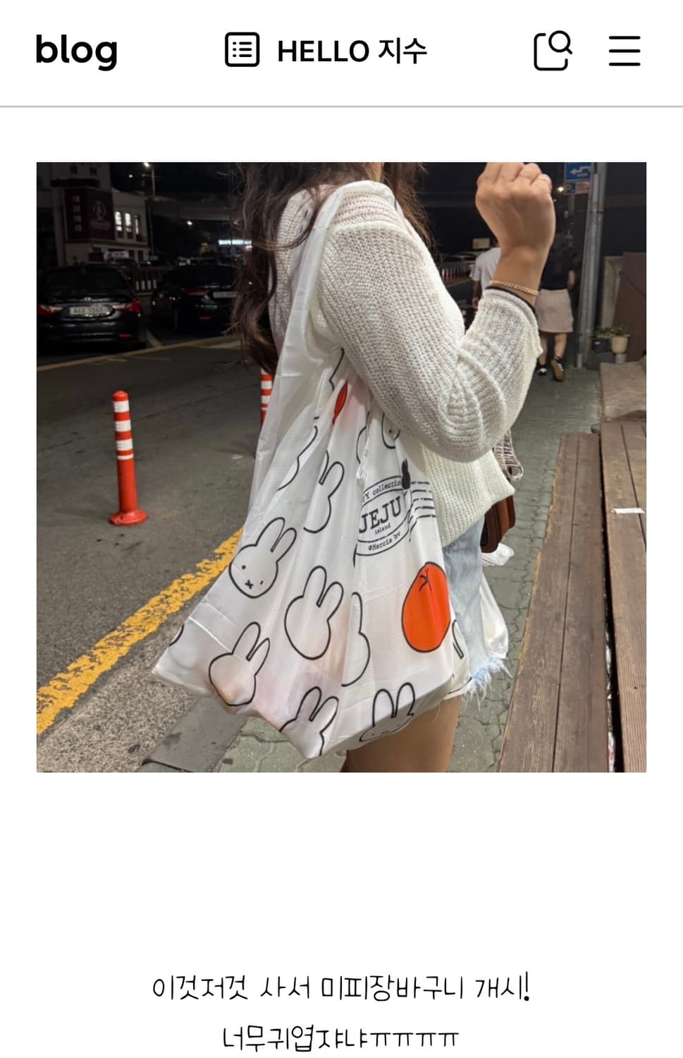 미피 마켓백 한정판 제주 백 가방 키링 인형 상품이미지3