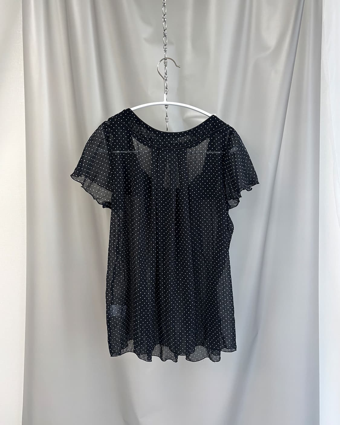 CLEF DE SOL see-through mini dot blouse 상품이미지2
