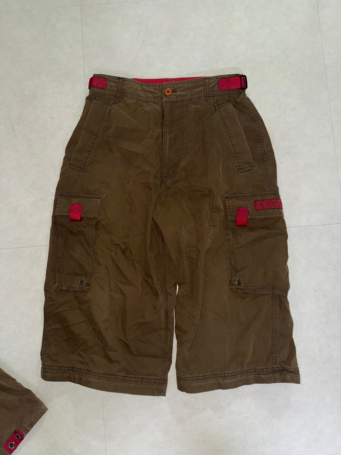 브라운 2way 카고 바지 반바지 상품이미지3